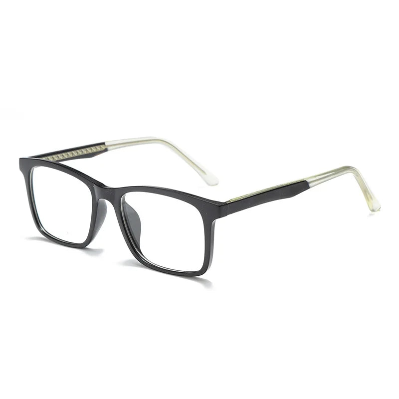 Kocolior Unisex Full Rim Square Acetate Fiber Eyeglasses Fj8098 Full Rim Kocolior Black White  