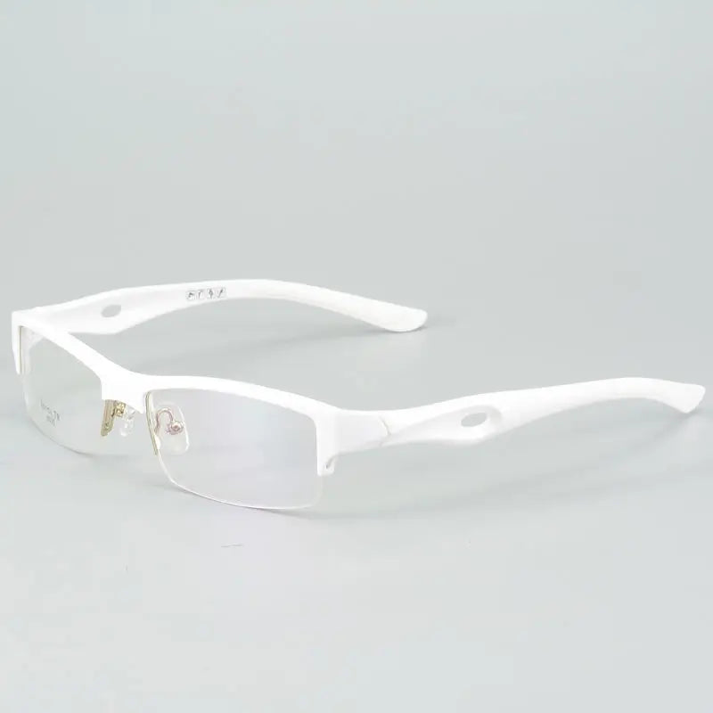 Cubojue Women's Semi Rim Square Tr 90 Titanium Reading Glasses 54136
