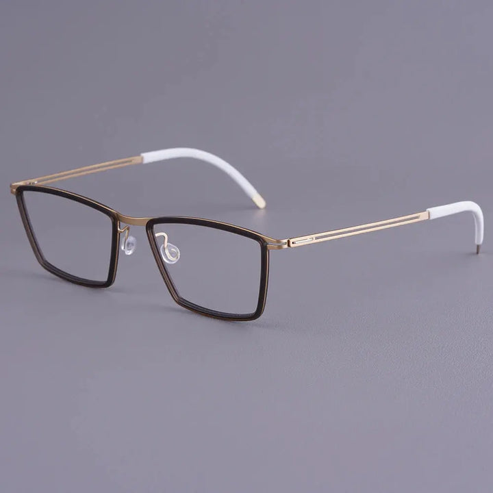 Bobbie 460652 Unisex Screwless Acetate Full Rim Square Titanium Frames FuzWeb