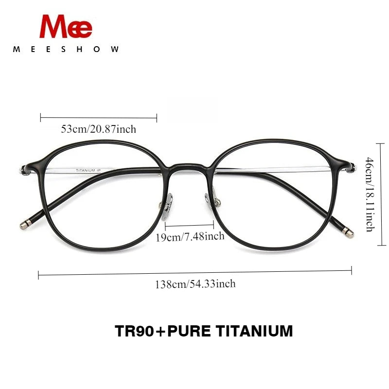Meeshow Women's Full Rim Oval Tr 90 Titanium Reading Glasses  69116