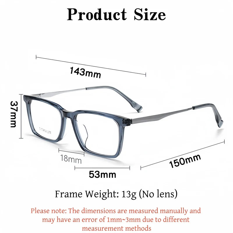 Yimaruili Unisex Full Rim Square Titanium & Acetate Eyeglasses GG583F — view 2 | Yimaruili at FuzWeb