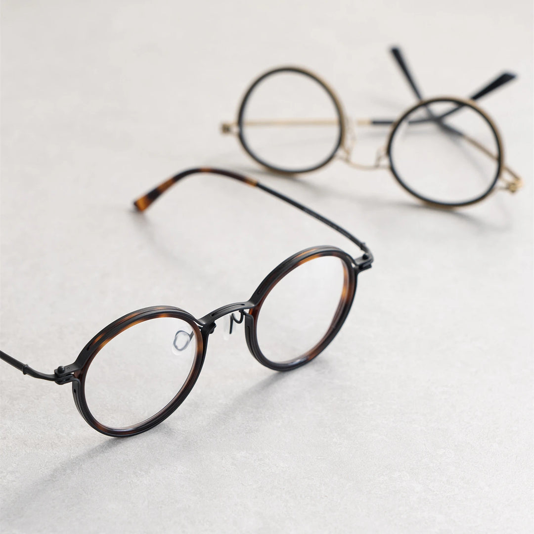 Blackmask Unisex Full Rim Round Titanium Eyeglasses BM-T5860A