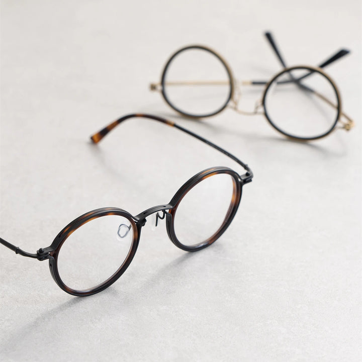 Blackmask Unisex Full Rim Round Titanium Eyeglasses BM-T5860A