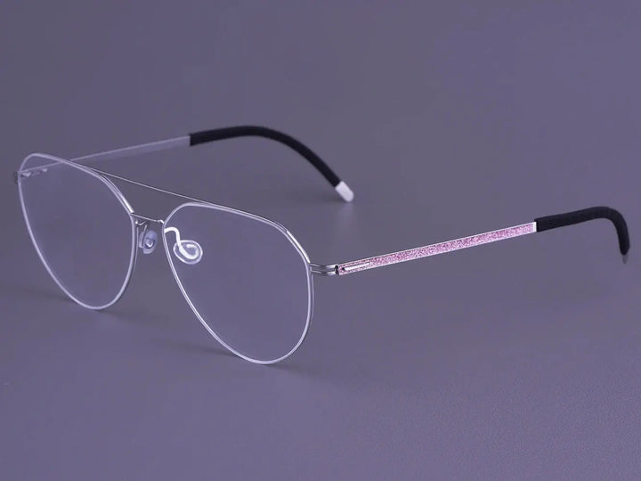 Bobbie 472234 Women’s Full Rim Double Bridge Oval Titanium Frames FuzWeb