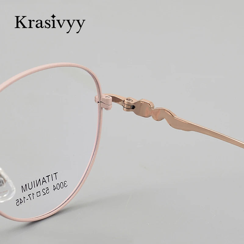 Krasivyy Women's Full Rim Oval Round Titanium Eyeglasses 443004 Full Rim Krasivyy   