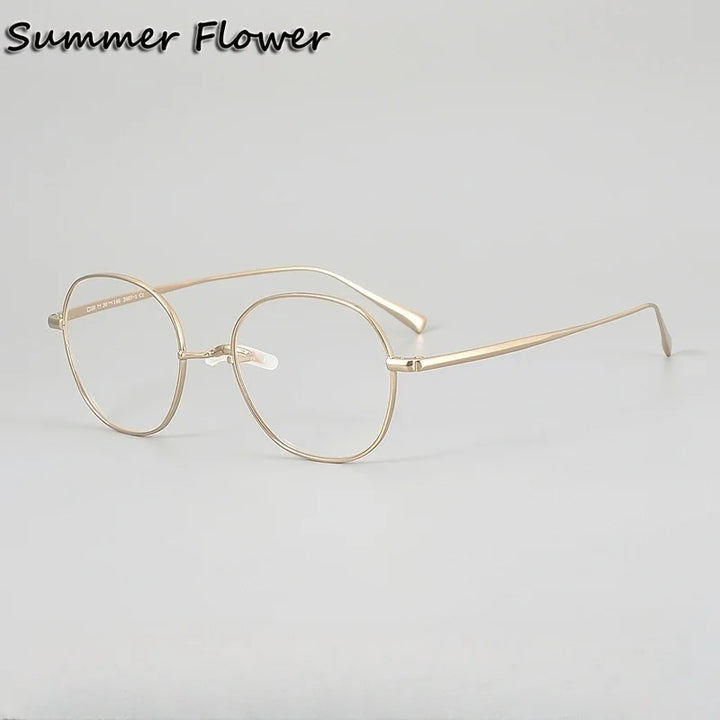 Summer Flower Unisex Full Rim Oval Square Titanium Eyeglasses 612407