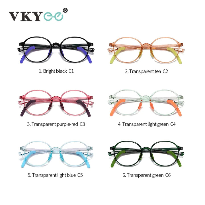 Vicky Youth Unisex Full Rim Round Tr 90 Titanium Eyeglasses 5115 Full Rim Vicky   