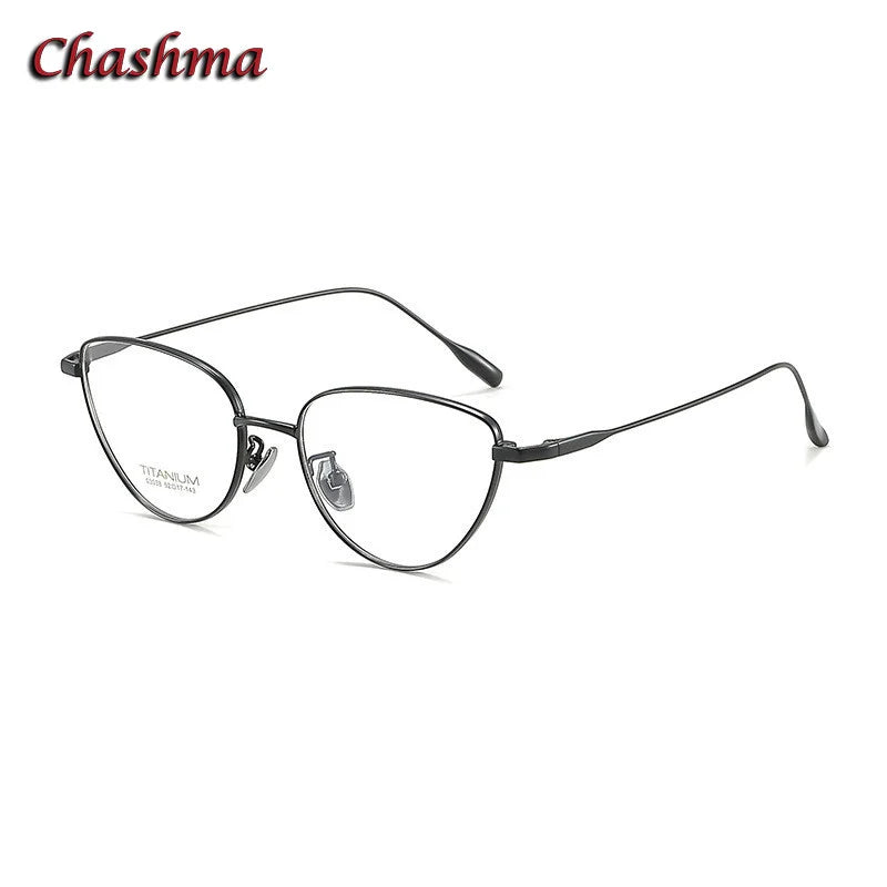 Chashma Ochki Women's Full Rim Oval Cat Eye Titanium Eyeglasses 30384
