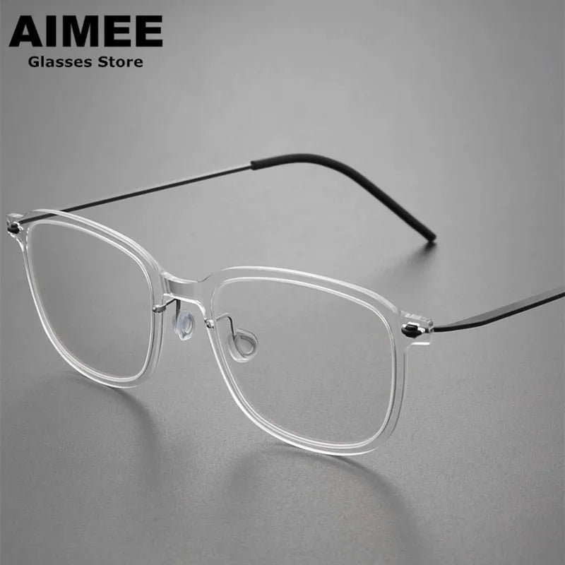 Aimee Women's Full Rim Square Titanium Acetate Eyeglasses 26510