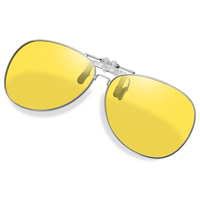 Vicky Unisex Full Rim Round Alloy Polarized Clip On Sunglasses V004 Clip On Sunglasses Vicky night vision yellow  