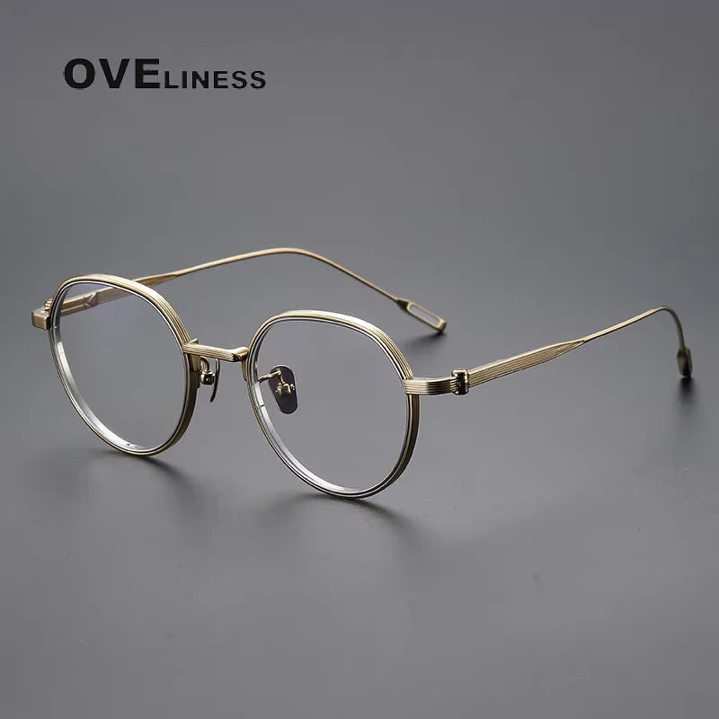 Oveliness Unisex Full Rim Flat Top Oval Titanium Eyeglasses 2261 Full Rim Oveliness   