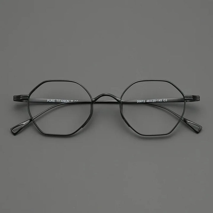 Yimaruili Women's Full Rim Polygon Round Titanium Eyeglasses 20872