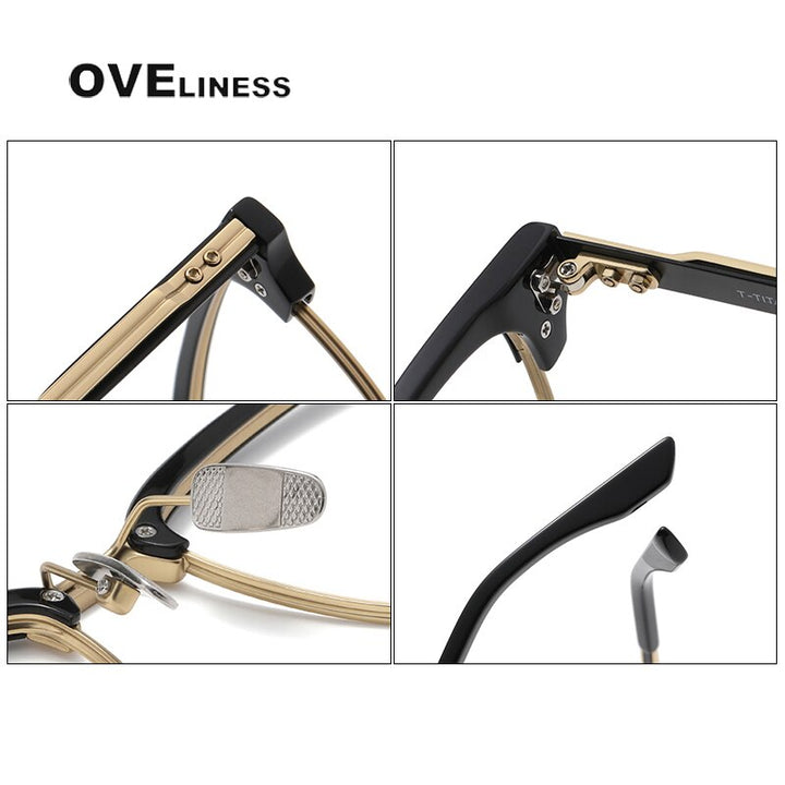Oveliness Unisex Full Rim Square Titanium Eyeglasses Dxt132 Full Rim Oveliness   