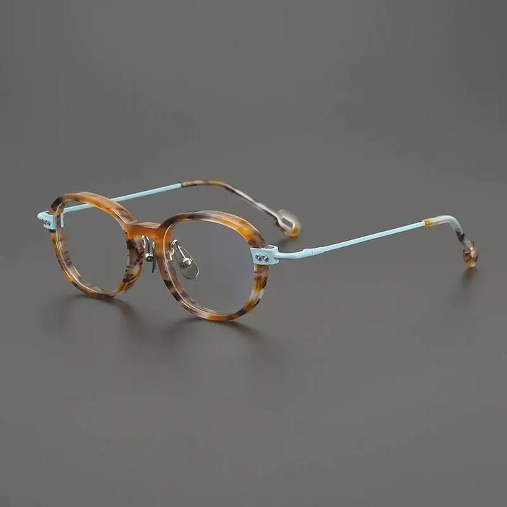 Gatenac Unisex Full Rim Big Square Acetate Titanium Eyeglasses 679010 FuzWeb