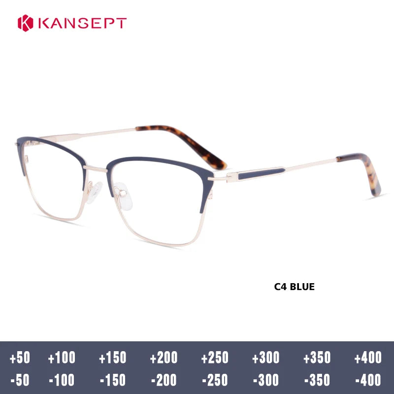 Kansept Women's Full Rim Square Tr 90 Alloy Reading Glasses 53321