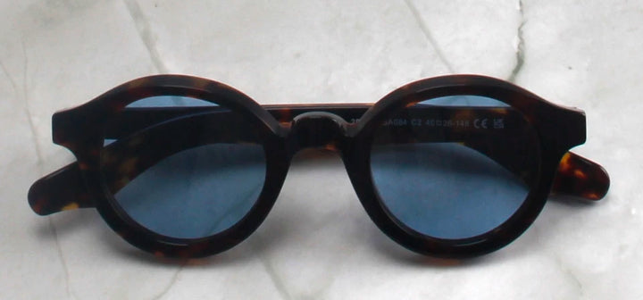 Esnbie Unisex Full Rim Round Thick Acetate Tac Sunglasses 240821