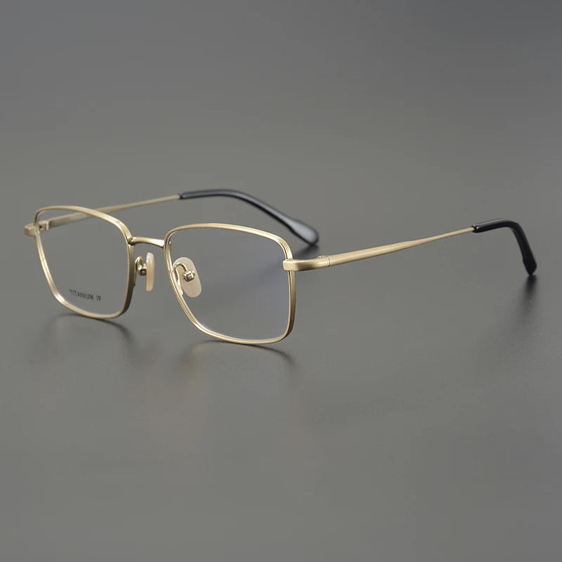 Aimee Unisex Full Rim Square Titanium Eyeglasses 9041 Full Rim Aimee Golden  