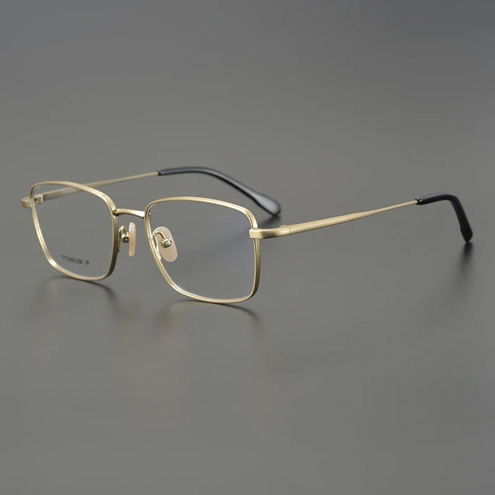 Aimee Unisex Full Rim Square Titanium Eyeglasses 9041 Full Rim Aimee Golden  