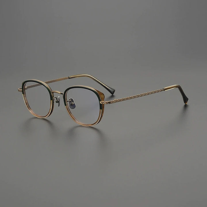 Gatenac Unisex Full Rim Square Acetate Titanium Eyeglasses G9002