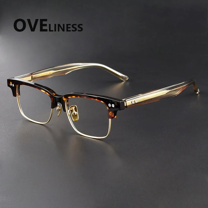 Oveliness Women's Full Rim Square Titanium Acetate Eyeglasses 369493