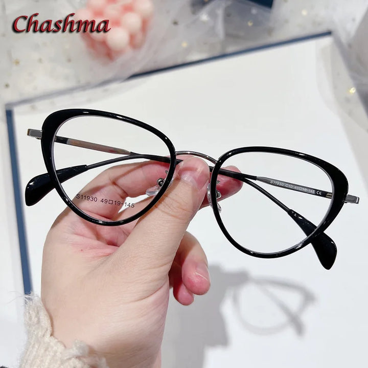 Chashma Ochki Women's Full Rim Cat Eye Tr 90 Titanium Eyeglasses 119304