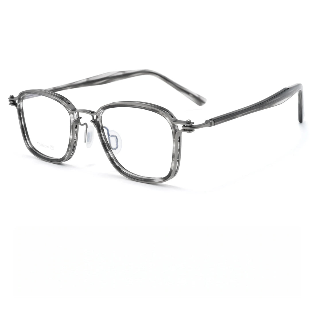Yimaruili Unisex Full Rim Oval Titanium &amp; Acetate Eyeglasses M5868 — view 4 | Yimaruili at FuzWeb
