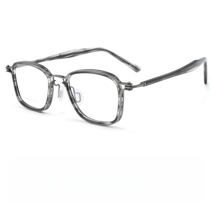 Yimaruili Unisex Full Rim Oval Titanium &amp; Acetate Eyeglasses M5868 — view 4 | Yimaruili at FuzWeb