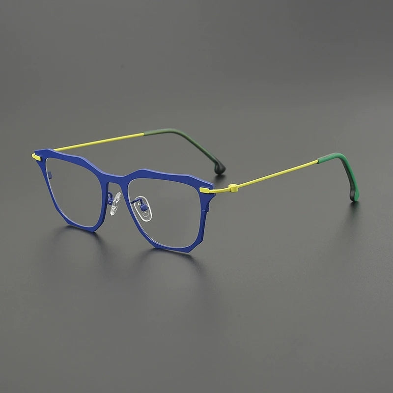 Gatenac Unisex Full Rim Square Brow Line Titanium Eyeglasses G85838