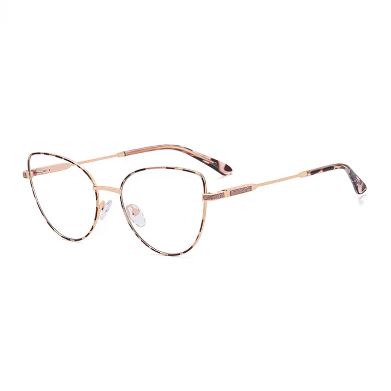 Ralferty Women's Full Rim Square Cat Eye Alloy Eyeglasses R82149 Full Rim Ralferty C7 Leopard CHINA 