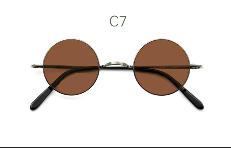 Yujo Unisex Full Rim Small 42mm Round Titanium Polarized Sunglasses Sunglasses Yujo C7 China 