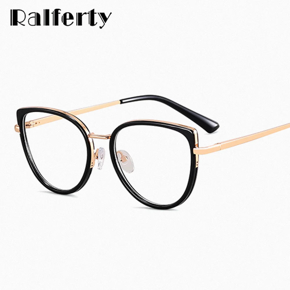 Ralferty Women's Full Rim Square Cat Eye Tr 90 Acetate Eyeglasses R81139 Full Rim Ralferty   