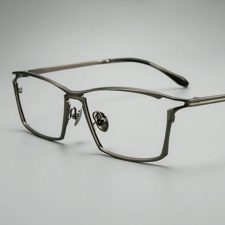 Black Mask Unisex Full Rim Big Square Titanium Eyeglasses 636885