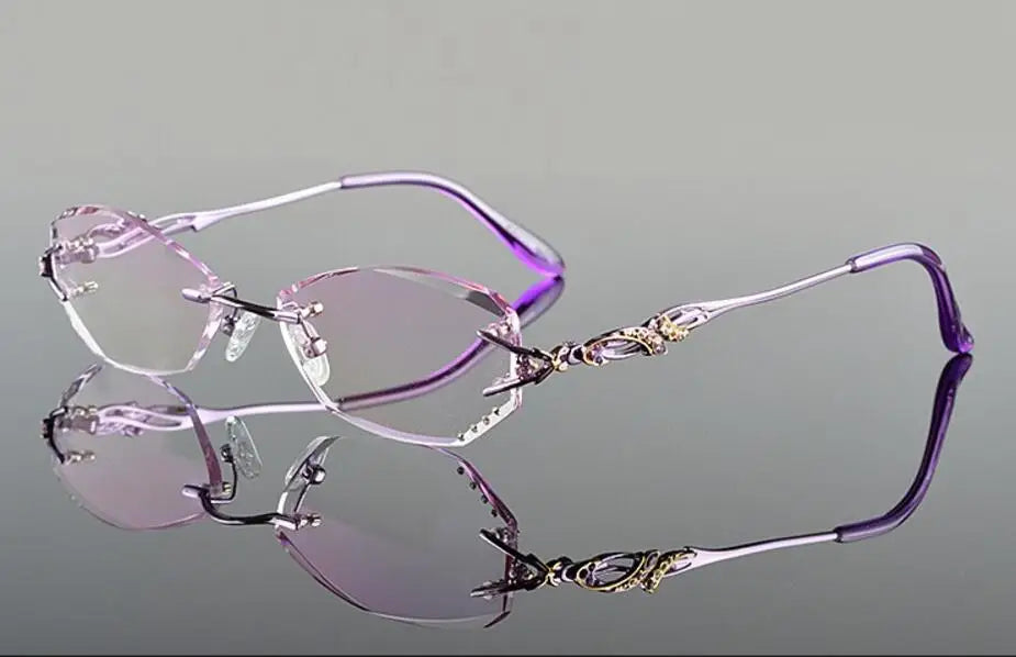 Chashma Ochki Women's Rimless Oval Square Titanium Eyeglasses 28036