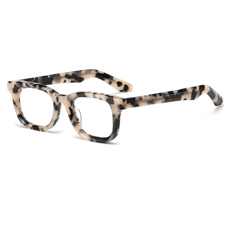 Yimaruili Unisex Full Rim Square Thick Acetate Alloy Eyeglasses 422127
