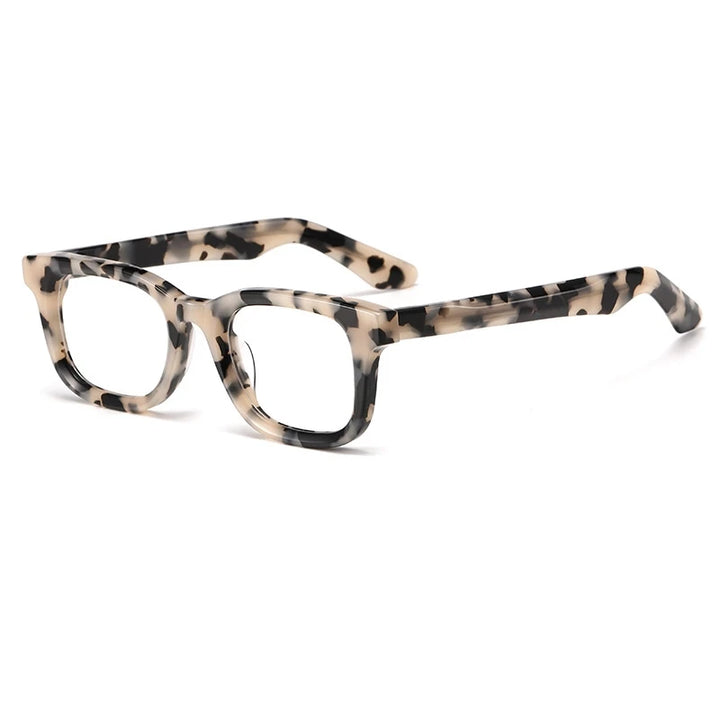 Yimaruili Unisex Full Rim Square Thick Acetate Alloy Eyeglasses 422127