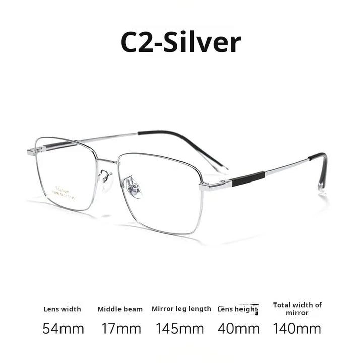 Momoja Unisex Full Rim Square Titanium Eyeglasses 78006