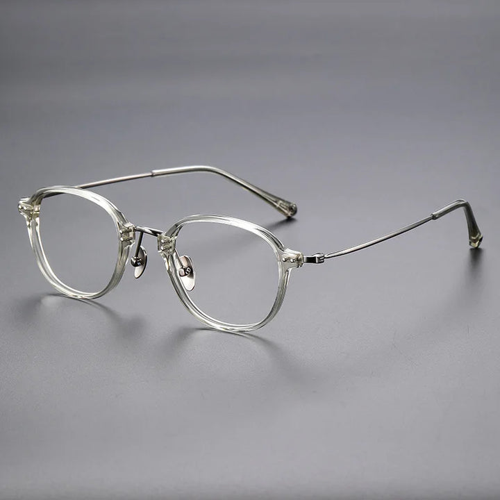 Zirosat Men's Full Rim Square Titanium Eyeglasses 42350