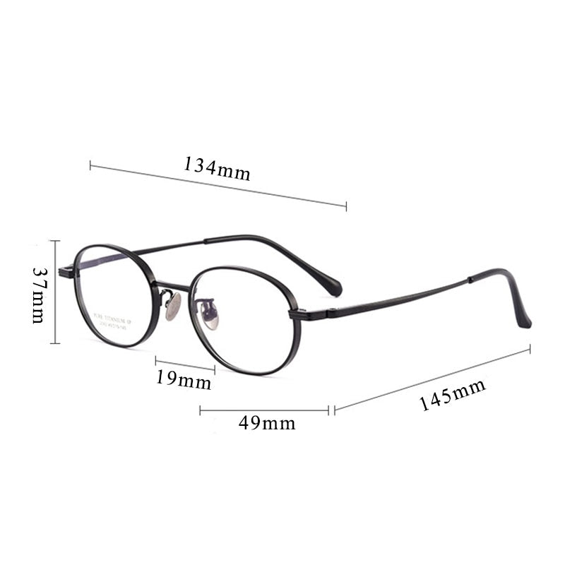 Hdcrafter Unisex Full Rim Round Titanium Eyeglasses 2042 Full Rim Hdcrafter Eyeglasses   