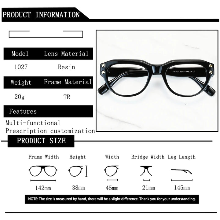 Kocolior Unisex Full Rim Oval Tr 90 Photochromic Reading Glasses 671027