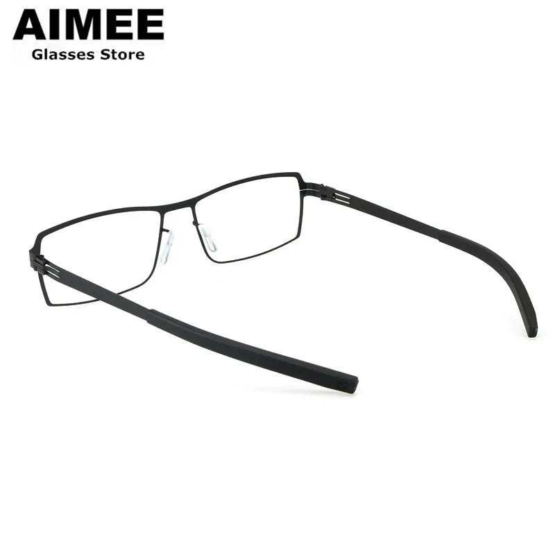 Aimee Unisex Full Rim Square Screwless Stainless Steel Eyeglasses 5086 Full Rim Aimee   