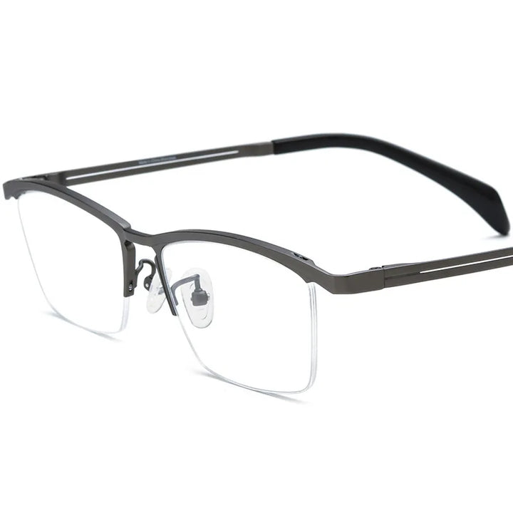 Nobler Unisex Semi Rim Square Brow Line Titanium Eyeglasses 185912