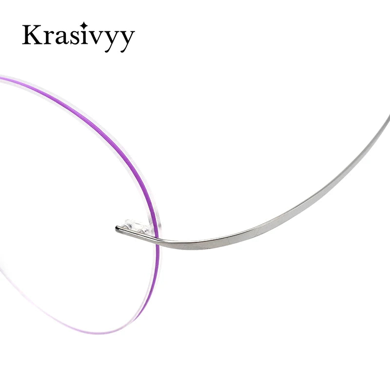 Krasivyy Unisex Rimless Round Titanium Prescription Eyeglasses KR6019 - view 3