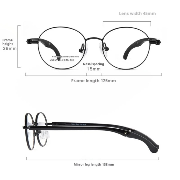 Xbora Unisex Youth's Full Rim Oval Tr 90 Titanium Eyeglasses 65177