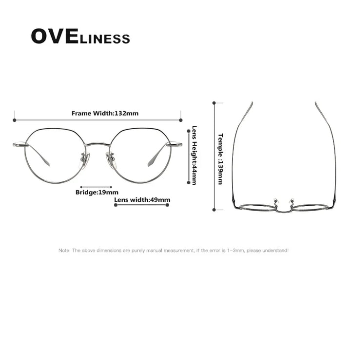 Oveliness Women's Full Rim Flat Top Oval Titanium Eyeglasses 3176 Full Rim Oveliness   