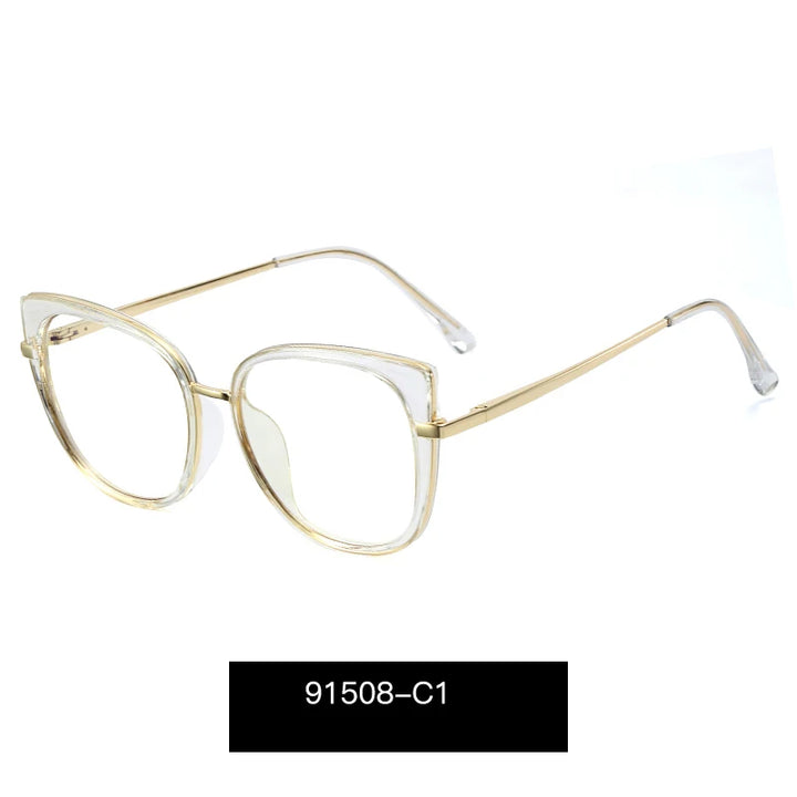 Handoer Women's Full Rim Square Cat Eye Tr 90 Alloy Eyeglasses 191508