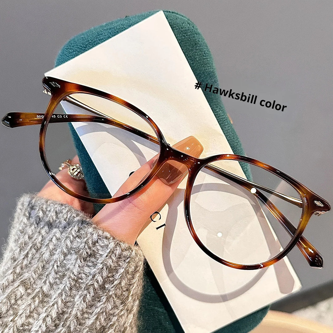 Momoja Women's Full Rim Oval Square Tr 90 Titanium Eyeglasses 783054