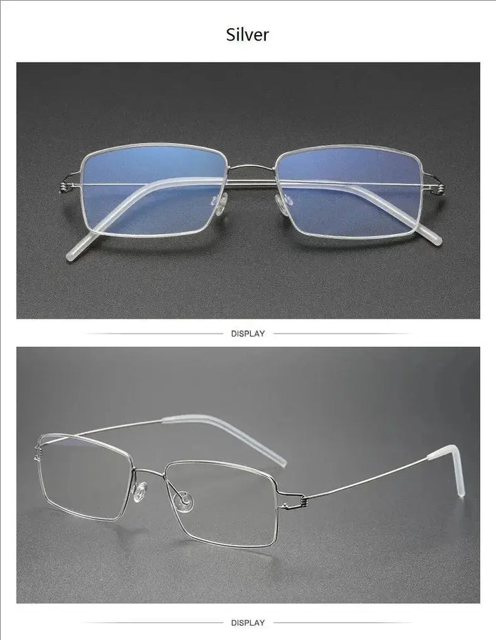 Aimee 513420 Full Rim Wide-Profile Screwless Titanium Square Frames Aimee