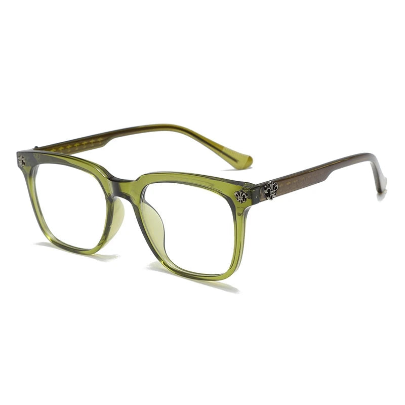 Yimaruili Unisex Full Rim Square Tr 90 Eyeglasses Y72318 Full Rim Yimaruili Eyeglasses Olive Green  