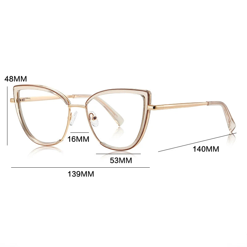 Gatenac Women's Full Rim Oval Cat Eye Tr 90 Titanium Reading Glasses G3153