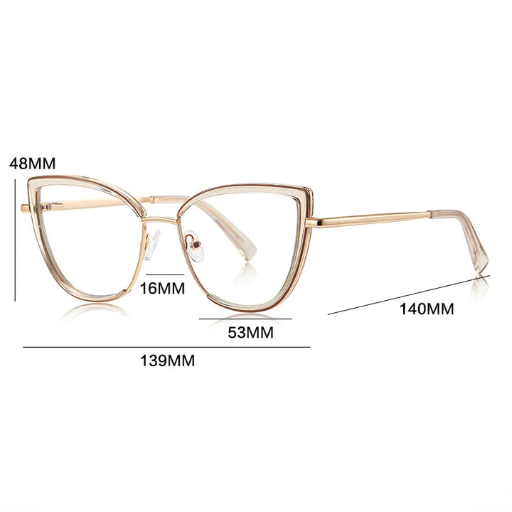 Gatenac Women's Full Rim Oval Cat Eye Tr 90 Titanium Reading Glasses G3153